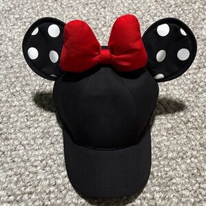 Disney Disneyland - Authentic - Minnie Mouse Ears - Black SnapBack Hat